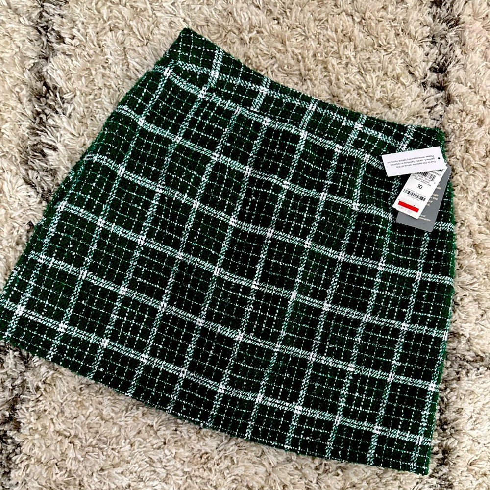 Green Tweed Skirt- Size 10